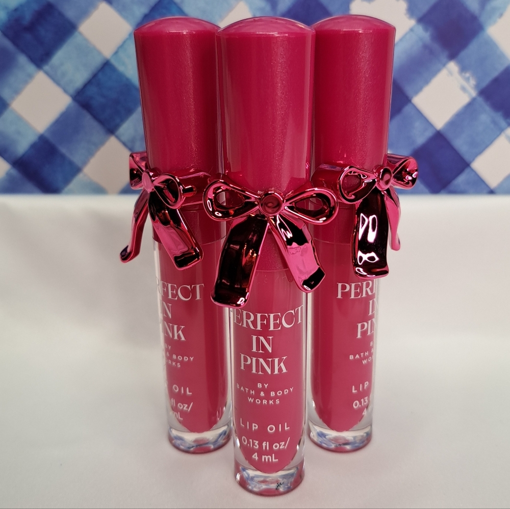 BATH & BODY WORKS 'PERFECT IN PINK'  LIP OIL 3-PIECE GIFT SET LIMITED-EDITION - Picture 12 of 14